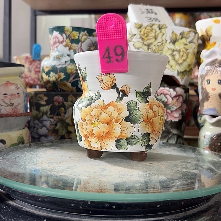 张***铭满38包邮 景德镇手绘花盆