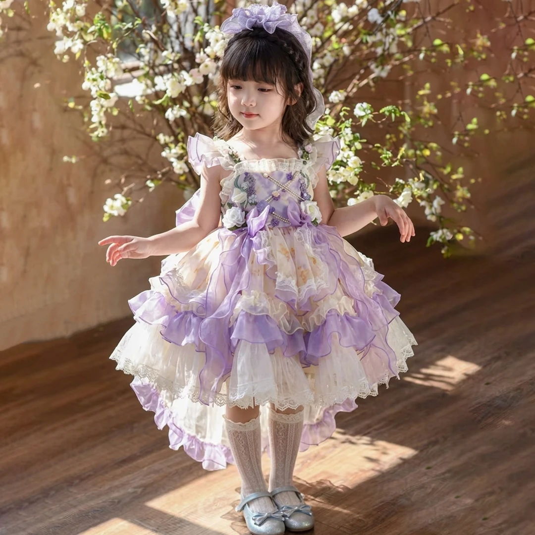 女童夏季新款冰雪奇缘洛丽塔蓬蓬公主裙儿童节生日礼服小女孩裙子