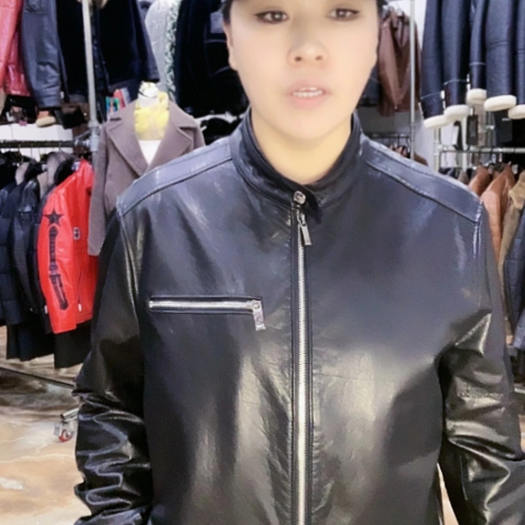 【闪购商品】真皮立领