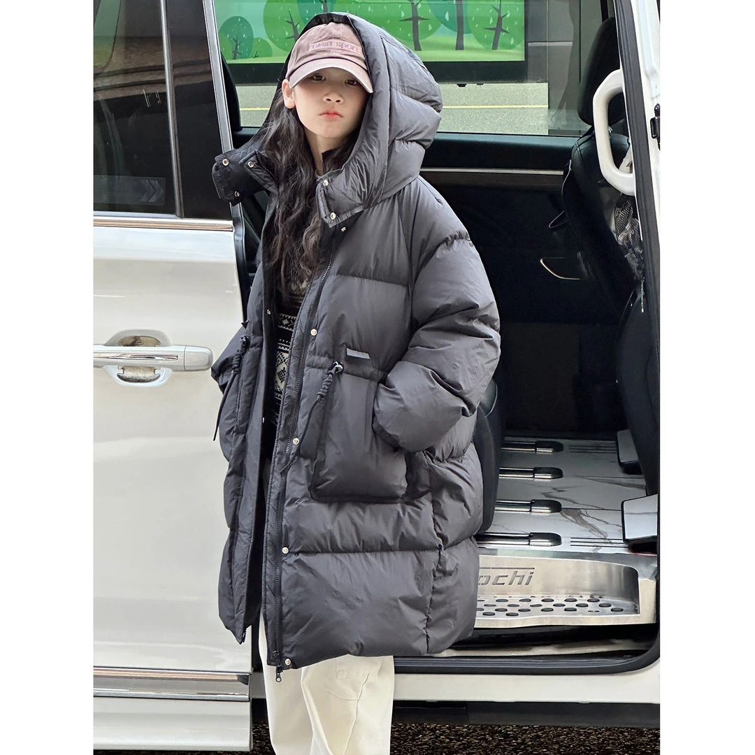 K30321孙小美高端90白鸭绒女童中长款羽绒服新款冬装儿童加厚外套