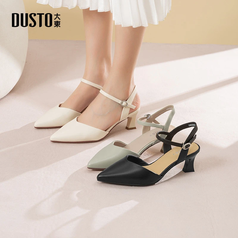 大东包头凉鞋女2025年夏季新款尖头细跟单鞋百搭气质高跟凉鞋0139