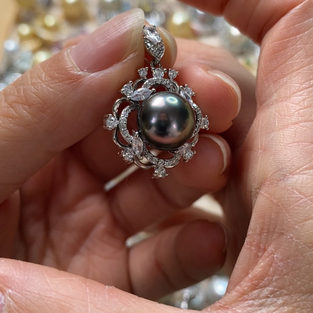 海水珍珠颈饰银S925镶嵌