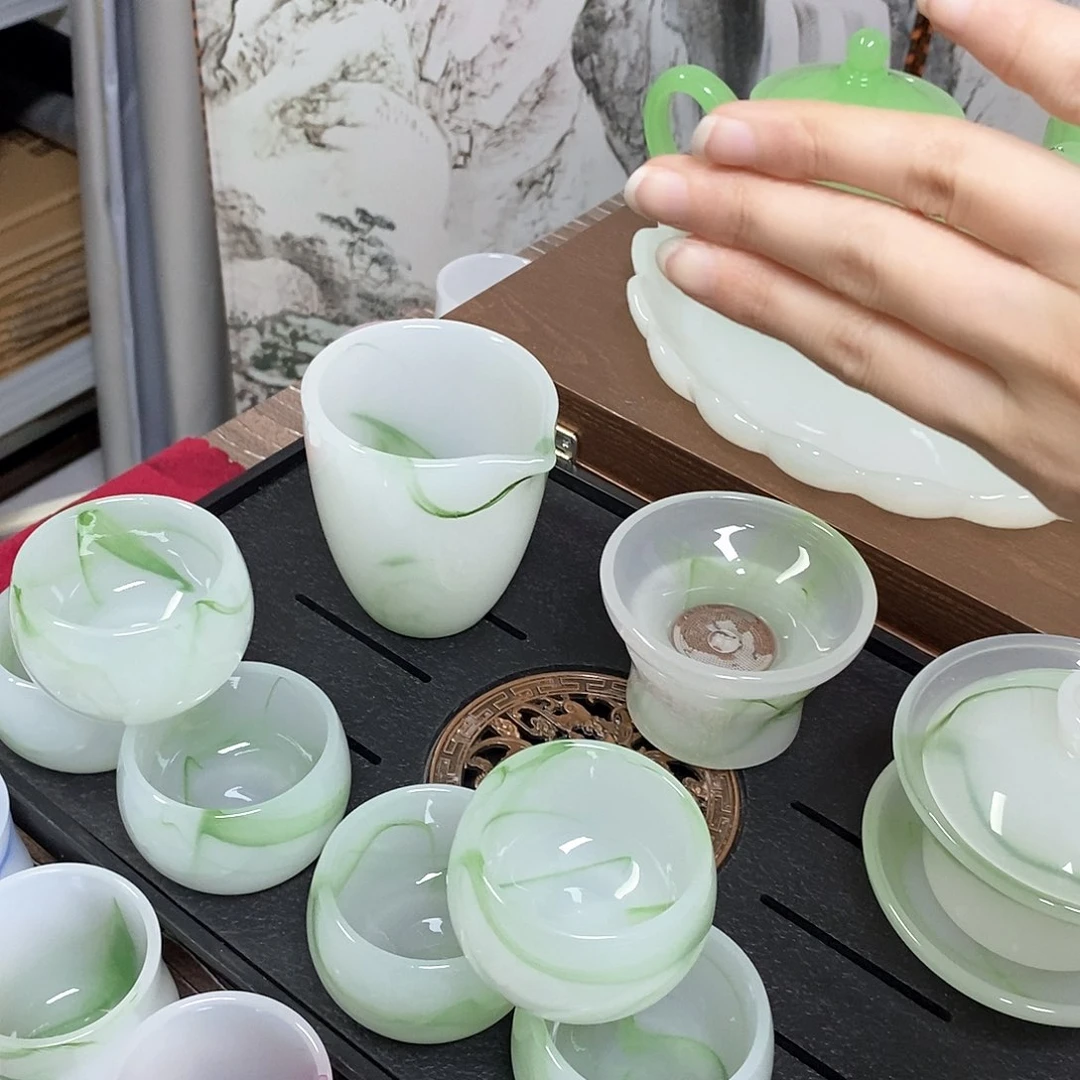 飘绿琉璃茶具套装