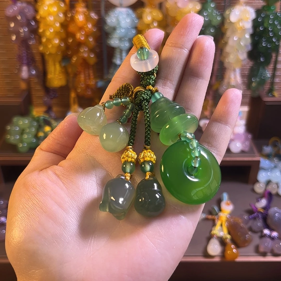 玛瑙/玉髓未镶嵌车挂钥匙扣