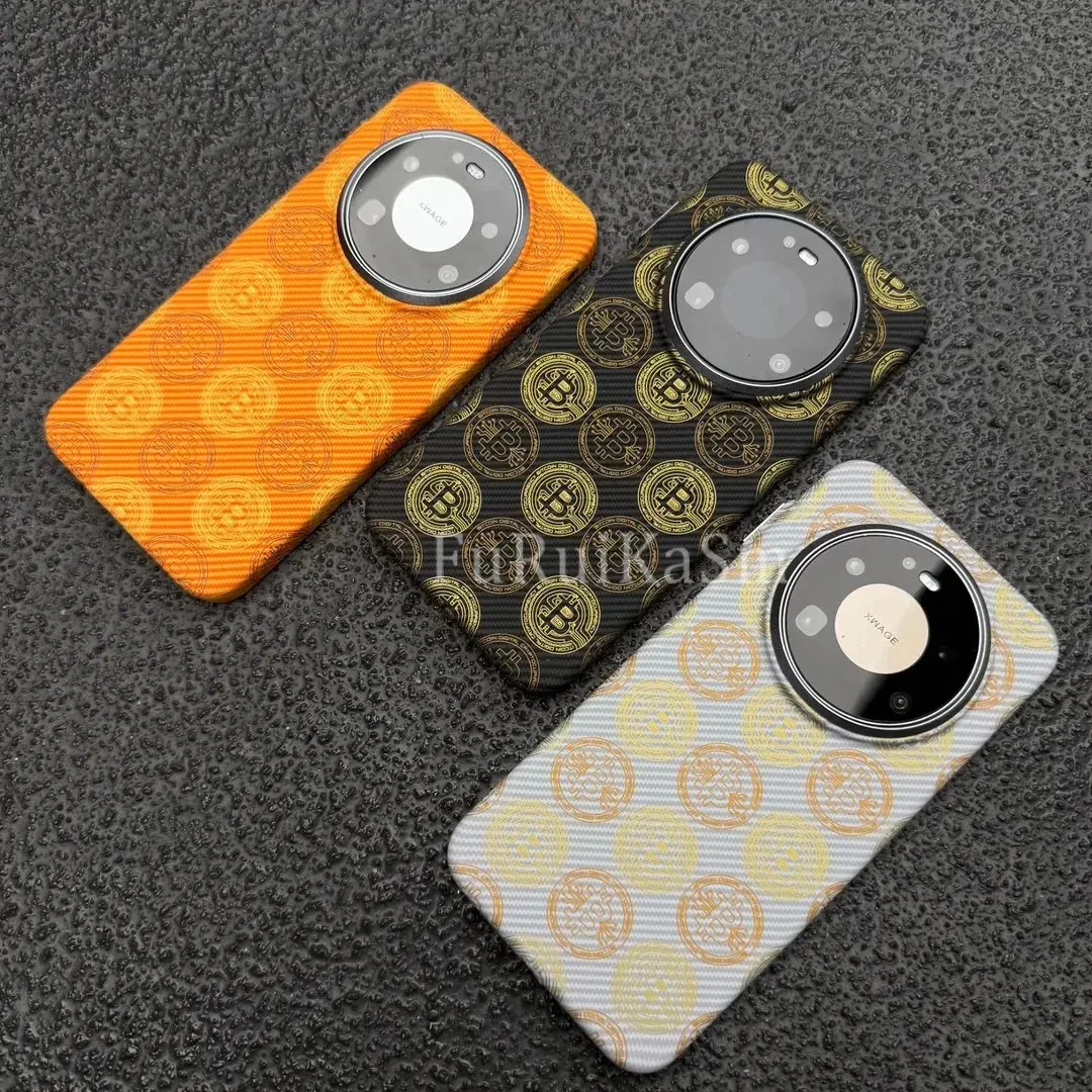 潮牌磁吸金币仿碳纤维纹适用华为Mate80Promax手机壳复古Pura80硬