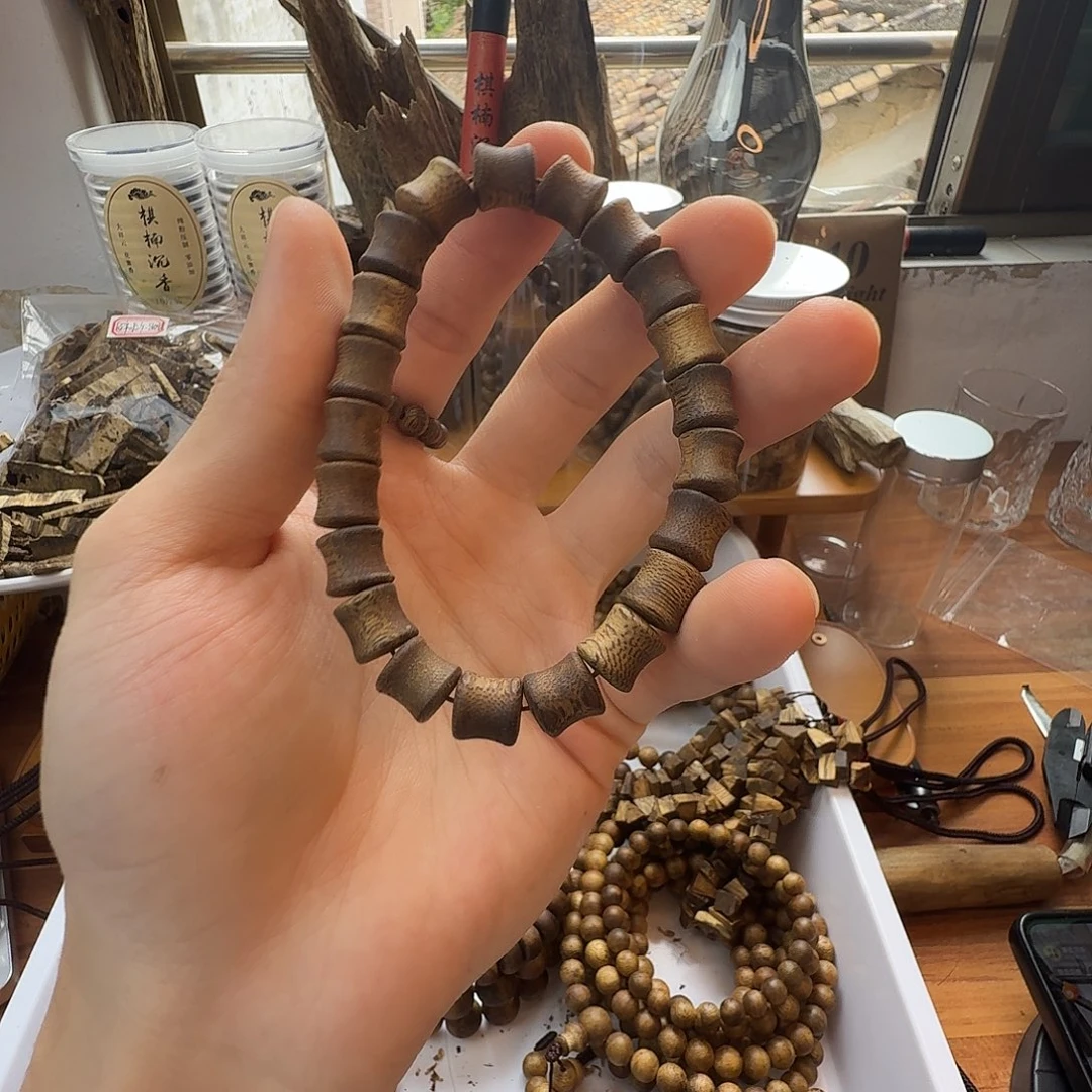 沉香碎屑沉香卡9规格竹节珠