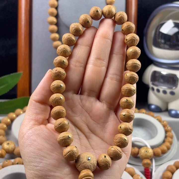 凤眼菩提手串盐*布12左右铜钉镶嵌手持