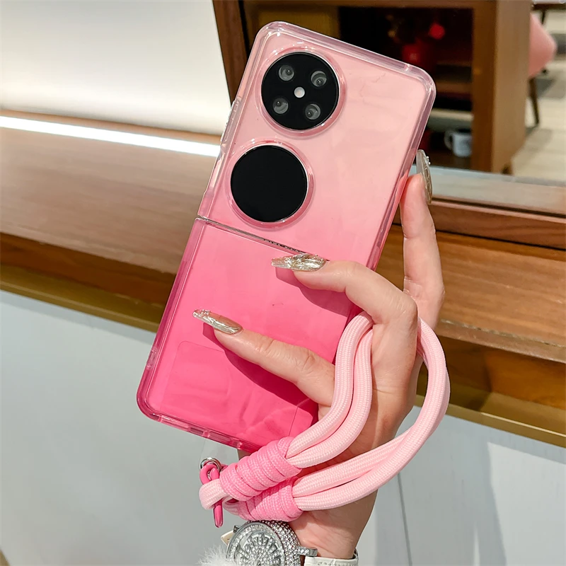 渐变色透明适用华为pocket 2手机壳折叠屏数码配件实用女款高级感