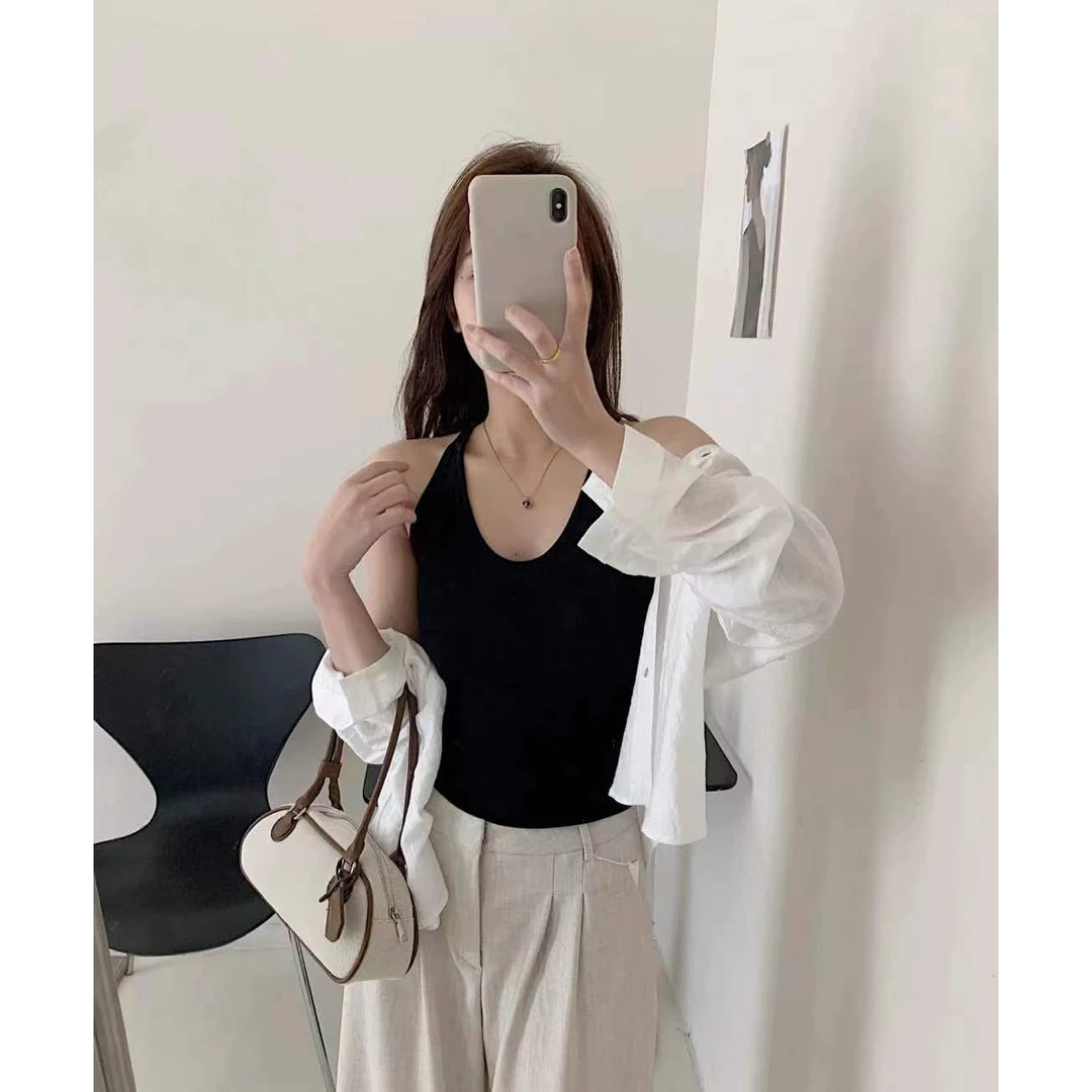 【仙仙推荐】法式挂脖吊带背心588-1
