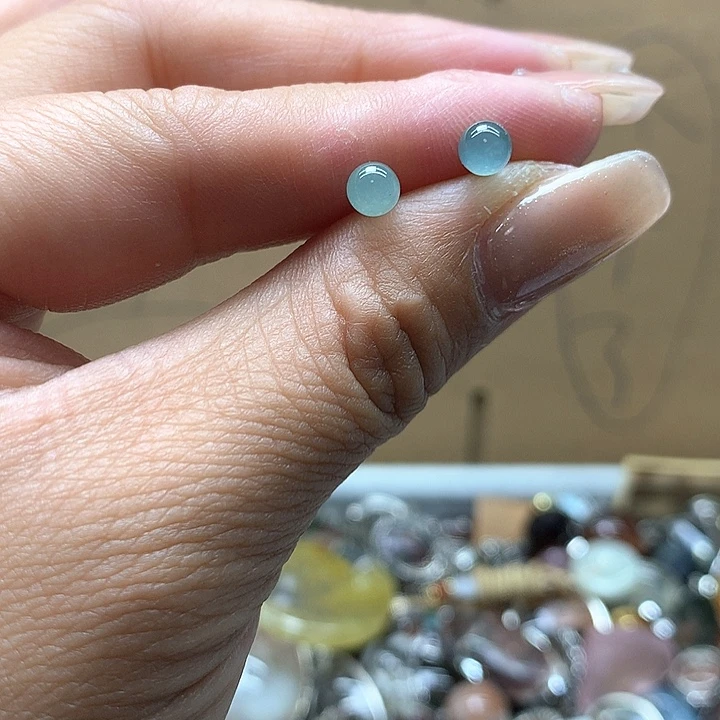 水晶水晶耳钉银S925镶嵌