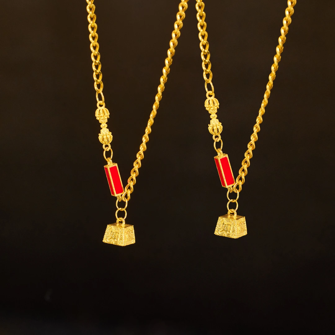 【歪歪】（素金）称心如意项链18K金镶嵌（45cm）（多样性发一）X