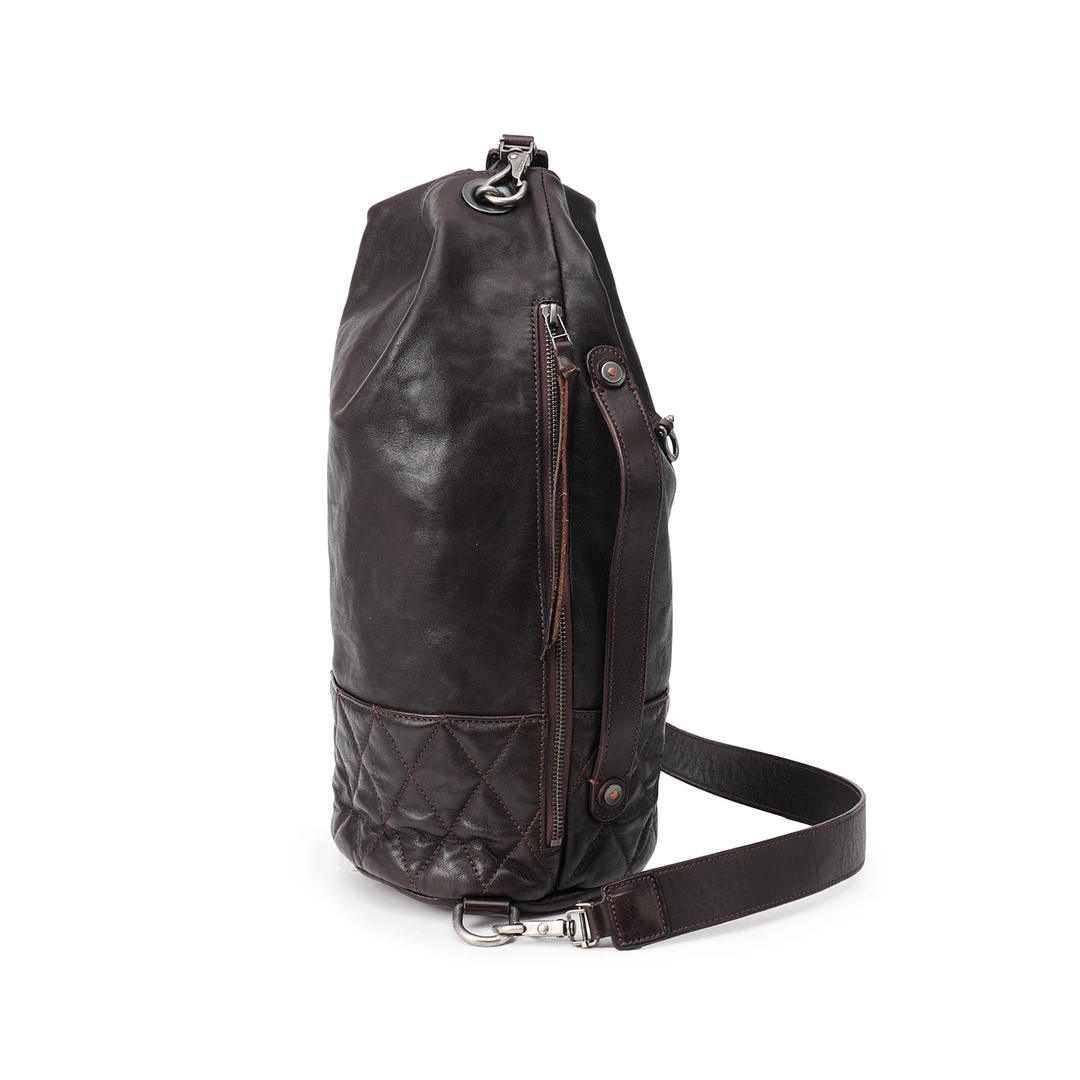 制道手工皮具单肩斜挎包大容量13676