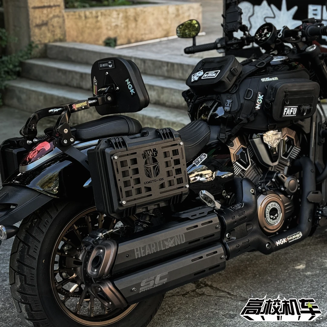 新款-外钢架中号挂载工具箱-机车边箱带外钢架工具箱