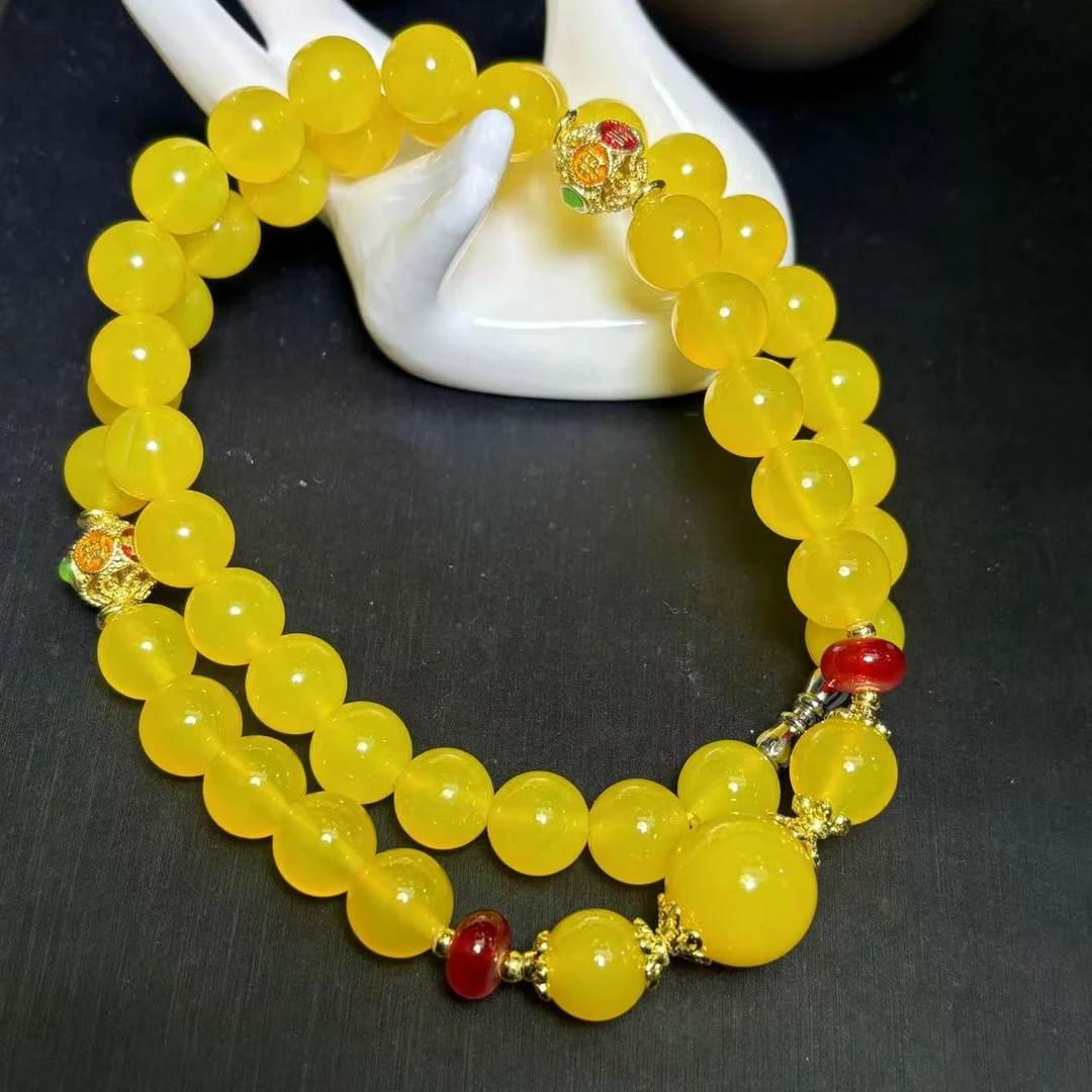 S7612-卡10左右-田黄玛瑙黄项链