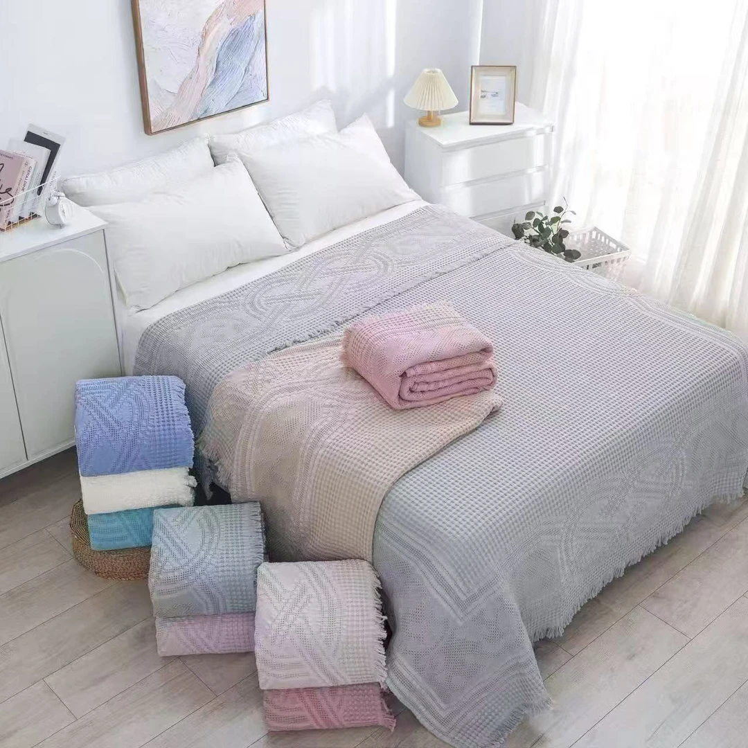 华夫格网格款床盖可铺可盖