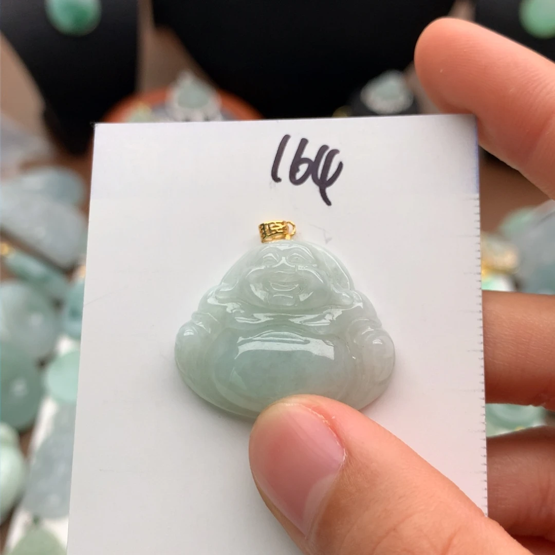 翡翠银S925镀金镶嵌颈饰吊坠