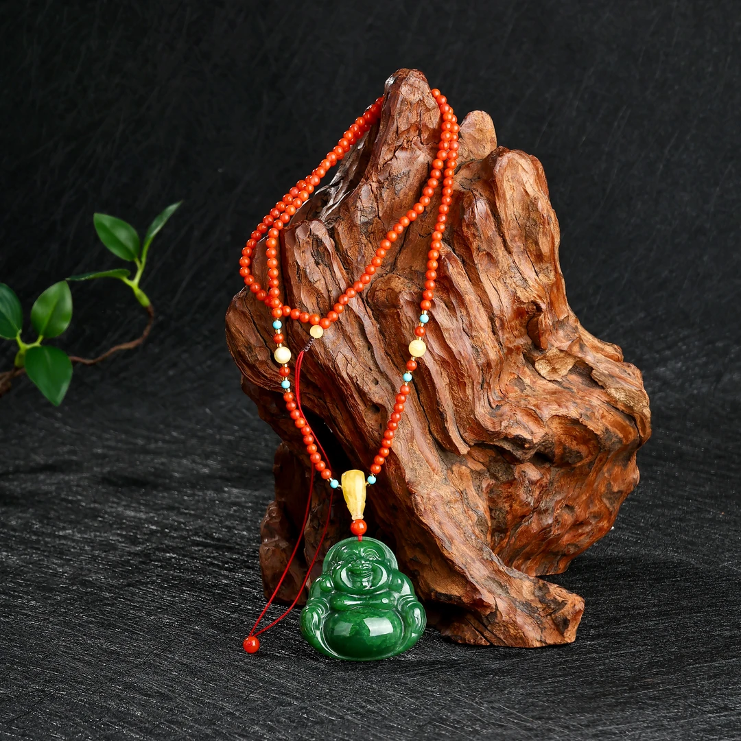 新品 和田玉碧玉佛公项链吊坠长约44-45mm多样性发一件佛公时尚