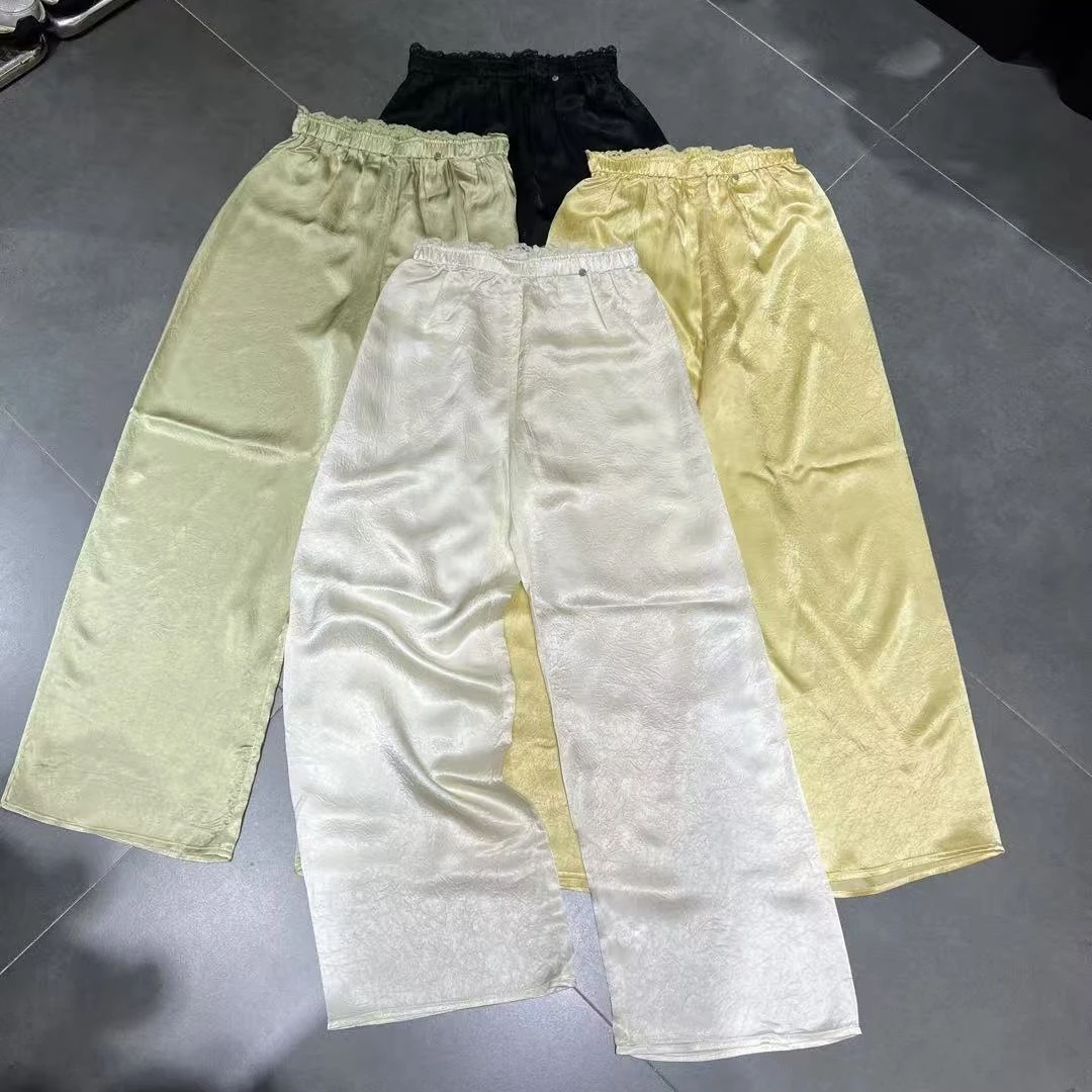 【济州岛】蕾丝拼接腰头 金属标休闲裤6020