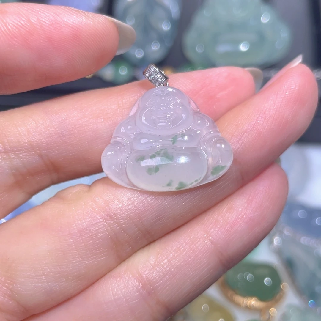 颈饰18K金镶嵌翡翠翡翠