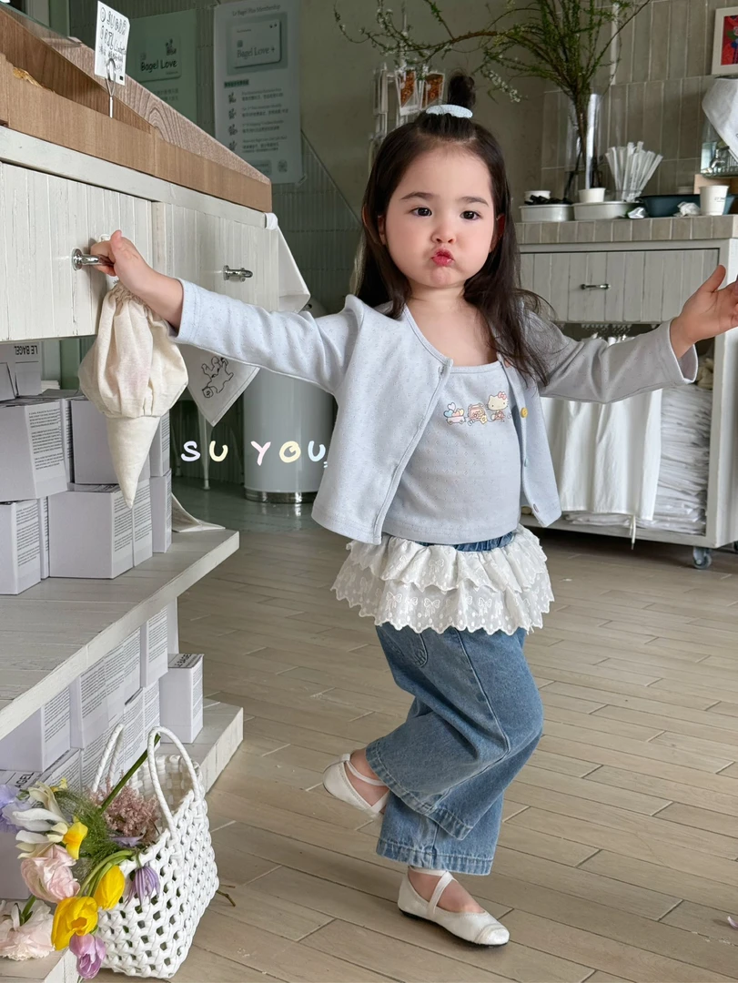 SuYou2025春新款kitty猫吊带两件套661024可爱女童