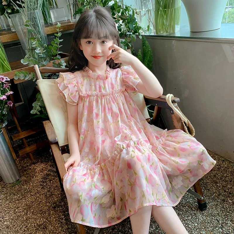 女童夏装连衣裙2025新款夏天裙子儿童洋气公主裙小女孩夏季碎花裙