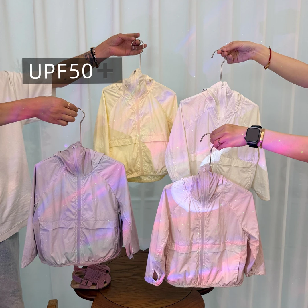 【夏日炎炎】X25289WT连帽防晒外套鱼子酱品牌儿童女童服装