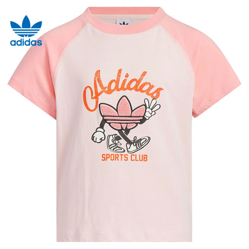 adidas Originals阿迪三叶草JG TEE SS针织无领短T恤JV5293
