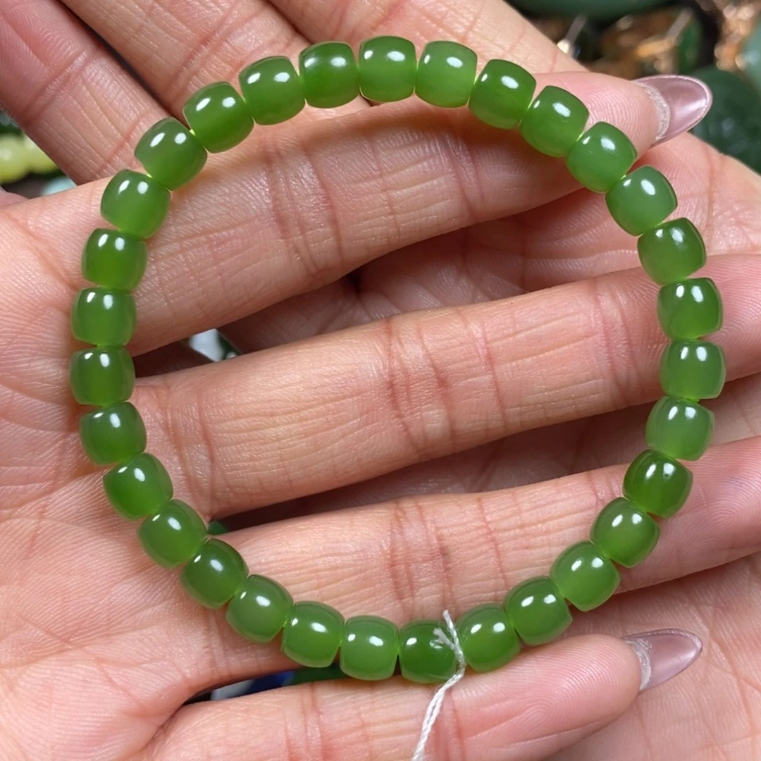 和田玉手串卡7未镶嵌长**明