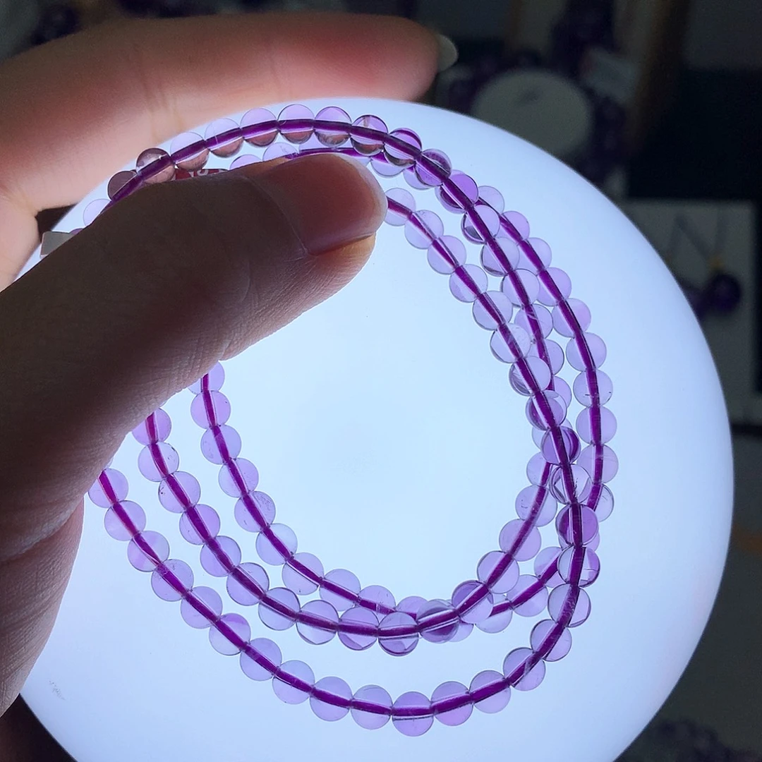 未镶嵌紫晶珠宝半成品L 巴西浅紫多圈