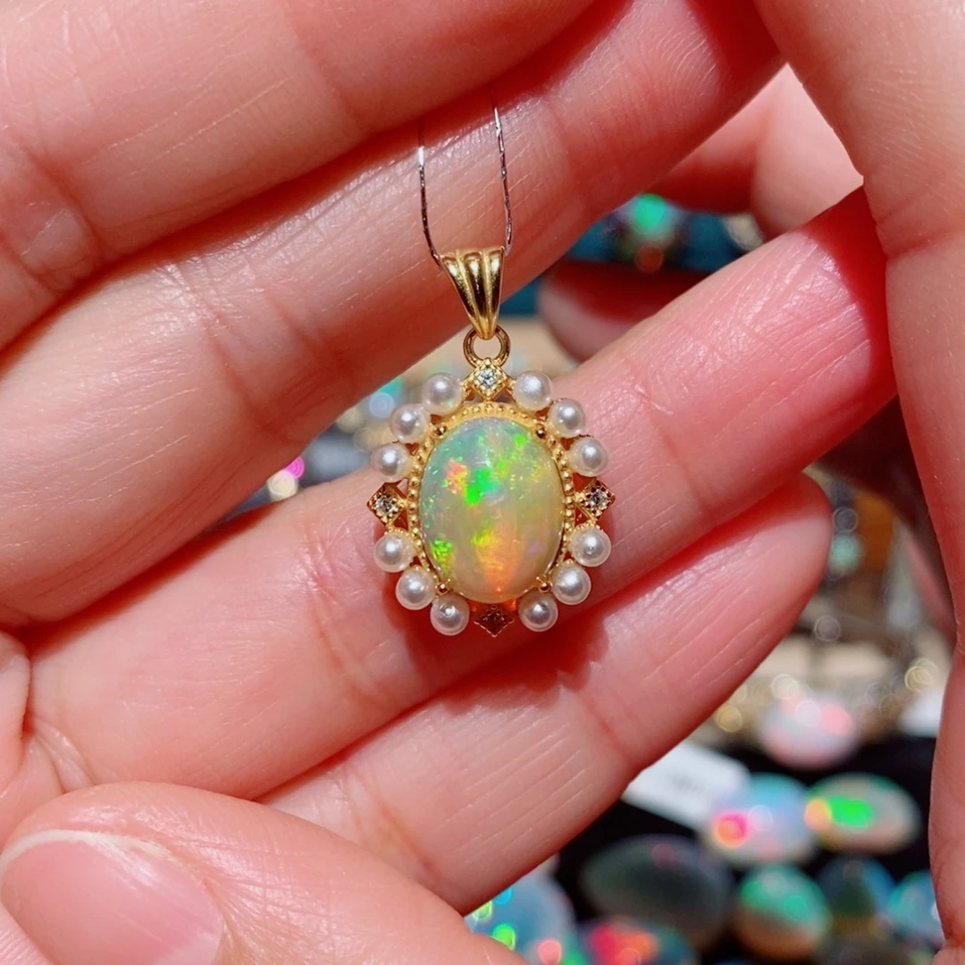 欧泊欧泊吊坠银S925镶嵌