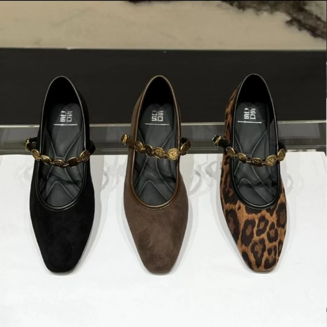 法式高级感绝美气质时尚玛丽珍单鞋新款低跟百搭小皮鞋子591-06