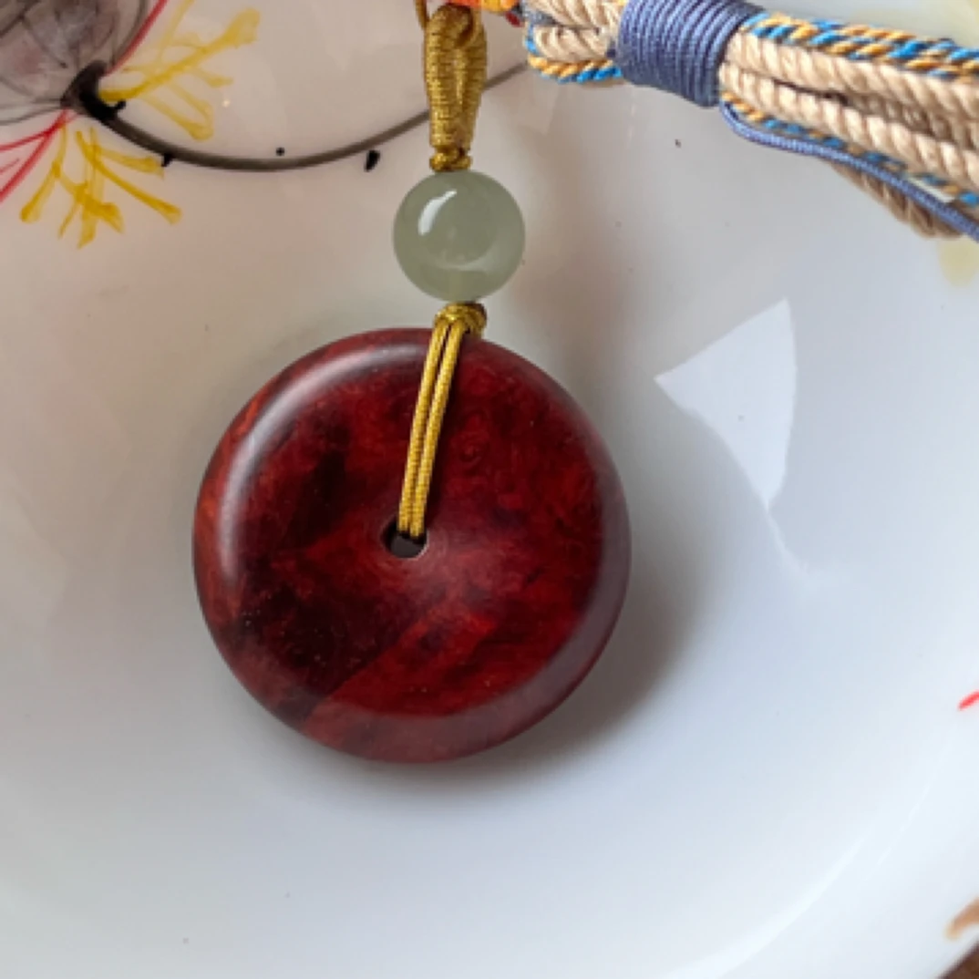 小叶紫檀瘤疤【2.5cm平安扣】手机挂，包挂