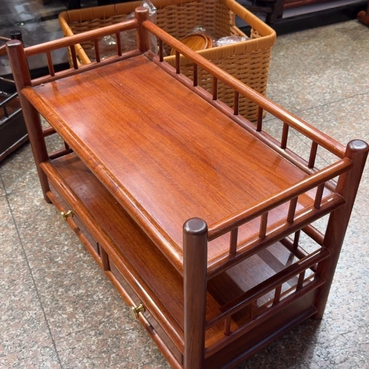 品***。大果紫檀（缅甸花梨）花梨木茶架50-25-32
