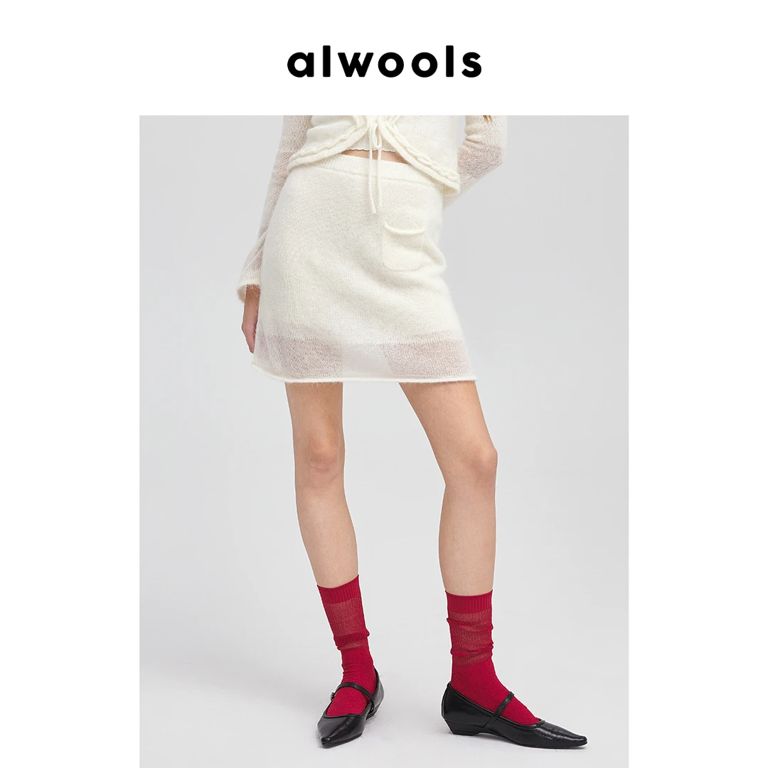 2025早春胶囊新品半透口袋针织短裙