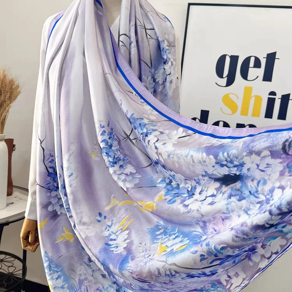 131【薰衣草庄园】180*70高级感搭配衬衫领巾气质感丝巾