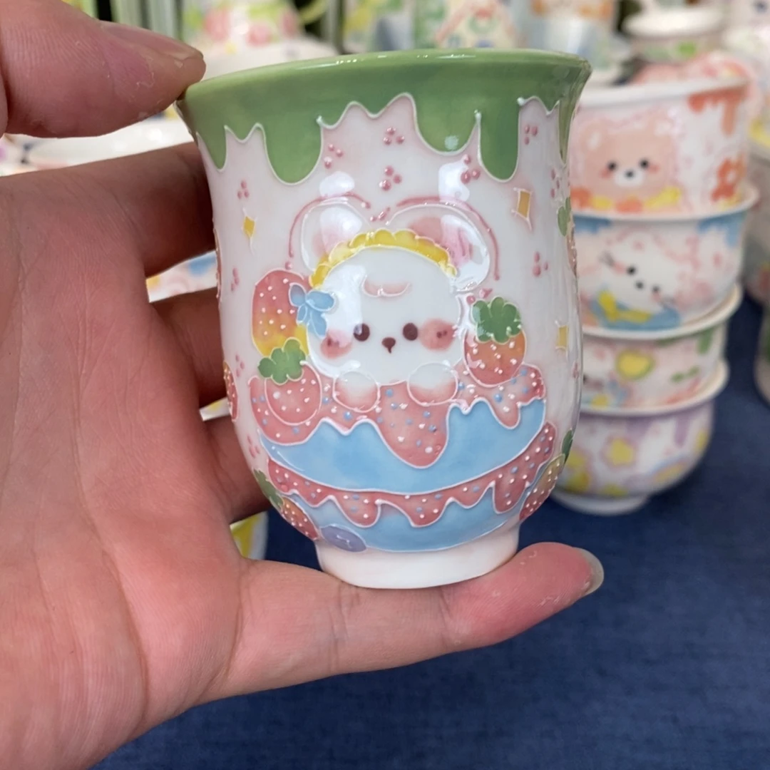 圈***圈瓷片蛋糕兔子铃铛杯