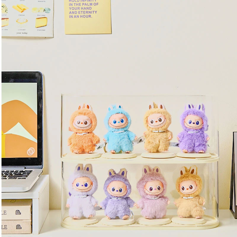 RMAX四代labubu拉布布心底密码透明展示盒收纳罩盲盒手办桌面柜架