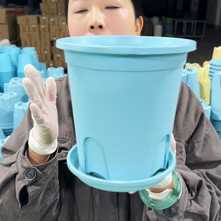 清仓圆控根口18高18蓝色带托5个