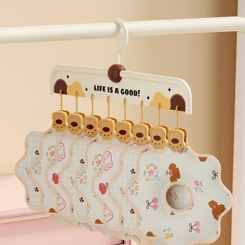 MOMO萌趣动物爪爪衣架可爱猫爪袜子婴儿衣架带夹收纳晒袜子