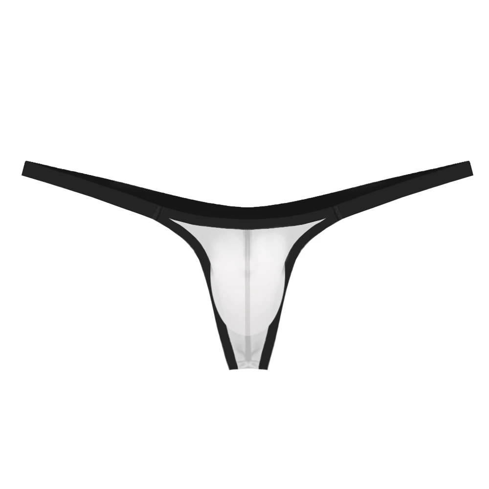 情趣男士内裤裸感透明内裤薄款丁字裤男低腰性感囊袋透气青年T裤