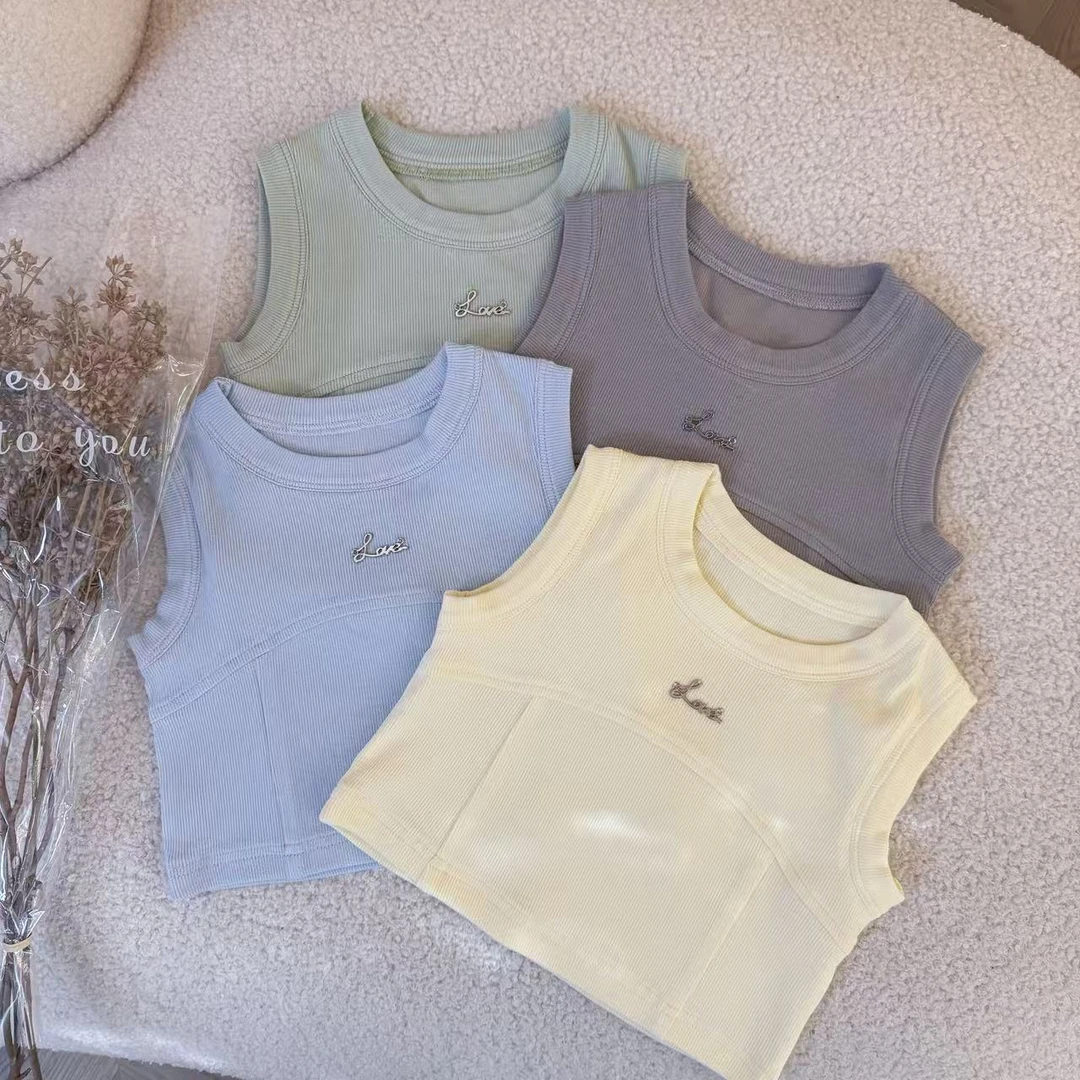 女童短款背心2025新款女宝宝夏季网红炸街吊带儿童装薄款上衣夏装