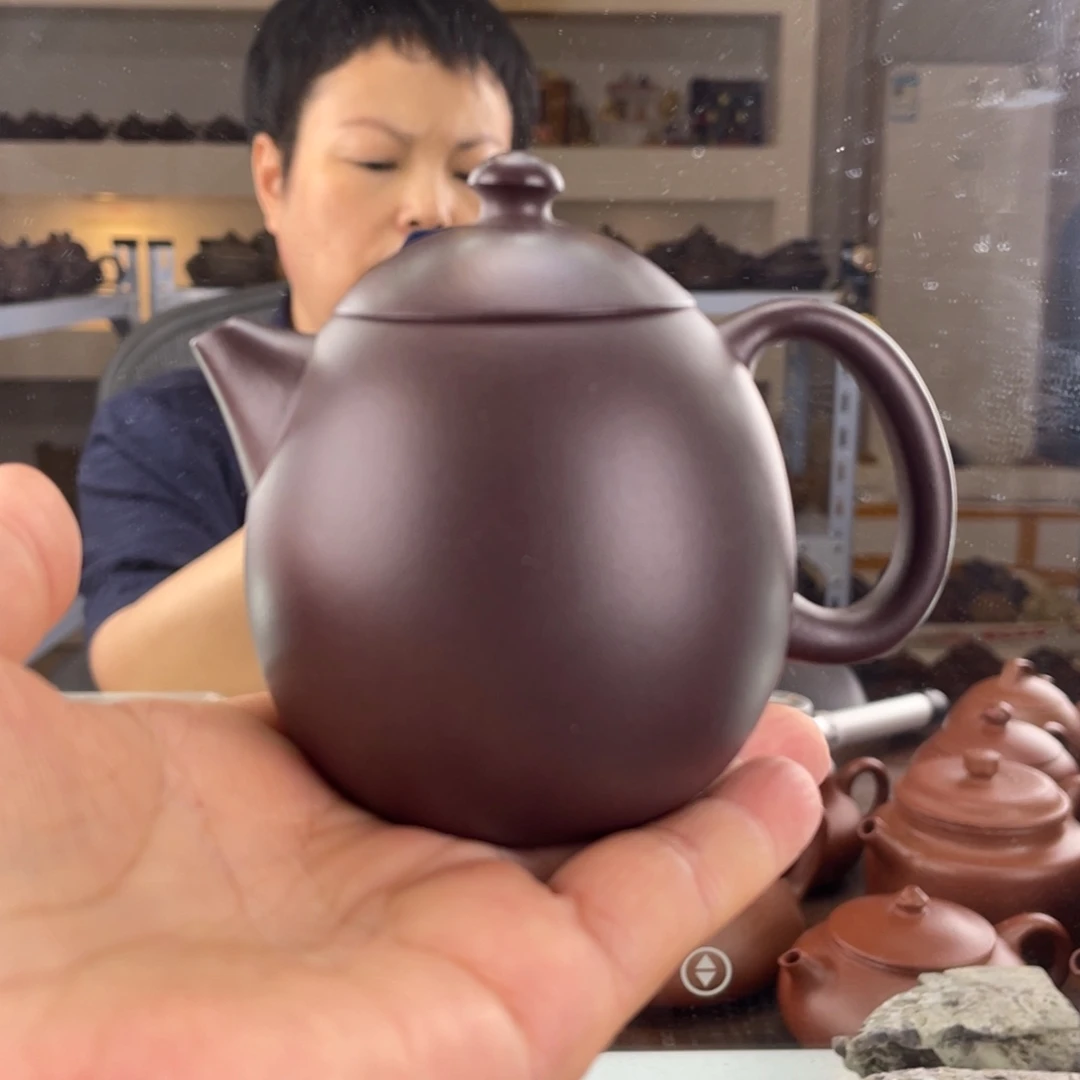 茶壶紫砂老紫泥龙蛋170cc