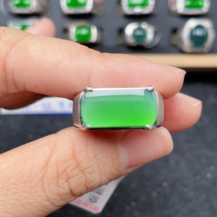 翡翠戒指银S925镶嵌编号3511没有运费险