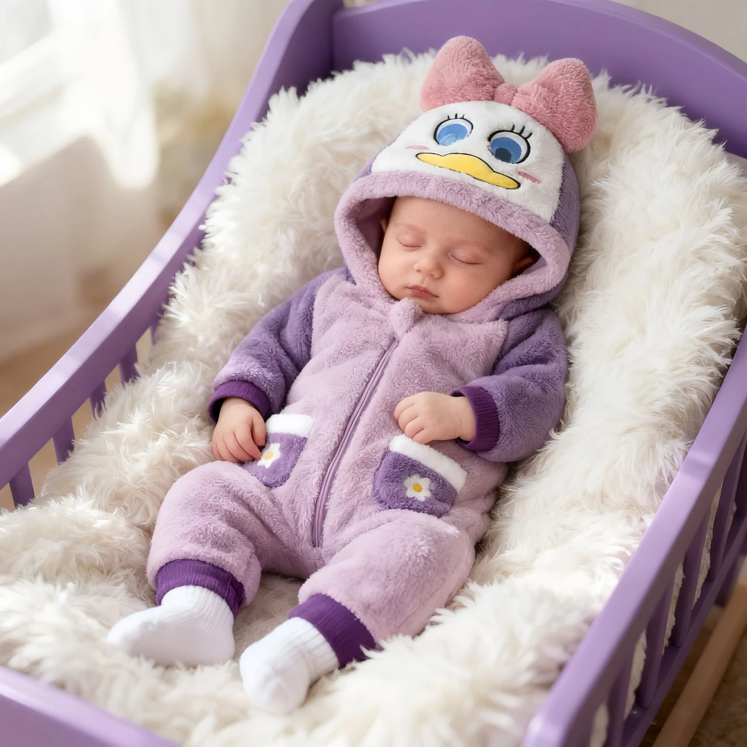 Tolo Rabbit/奇乐兔秋冬爬服女童外穿连帽通用卡通风哈衣女宝冬款