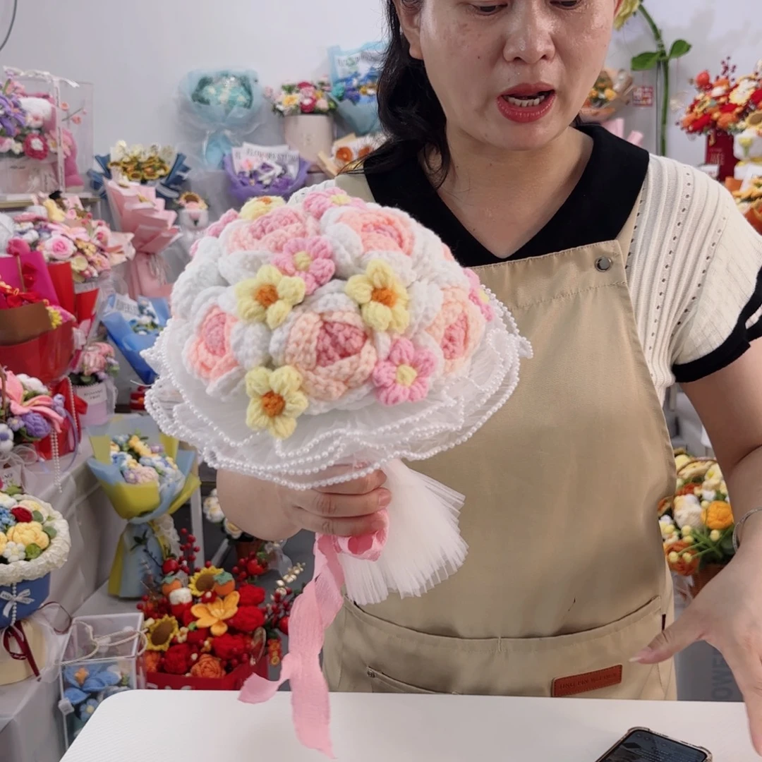 手工毛线花捡漏直播
