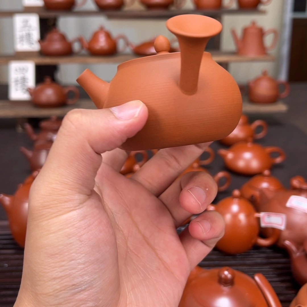 嘉***某茶壶紫砂精工侧把130cc