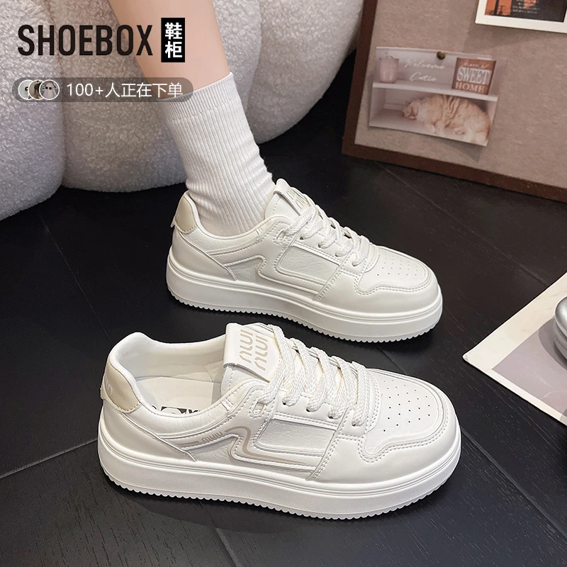 达芙妮集团旗下厚底小白鞋女2025新款秋季女鞋透气百搭增高休闲鞋