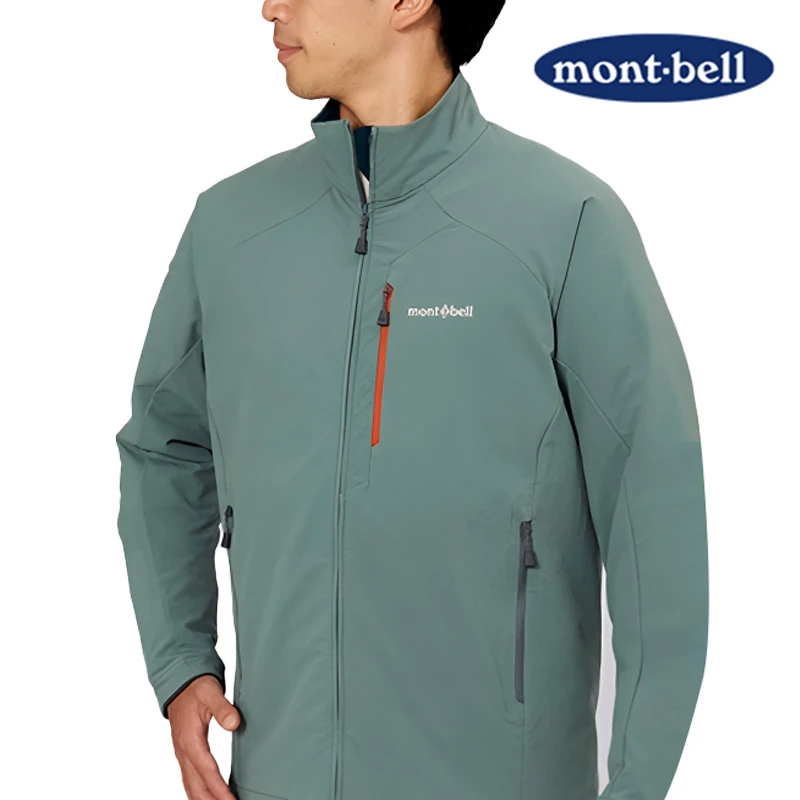 mont-bell蒙贝欧男款立领徒步保暖防风透气弹力软壳外套1106710