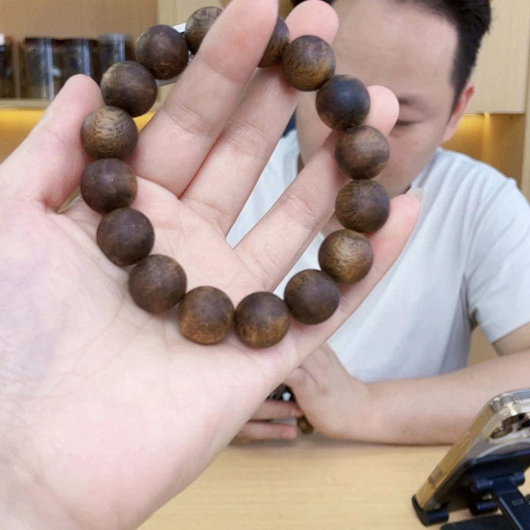 沉香沉香碎屑天然母树圆珠单圈1.4/18克多样性发一