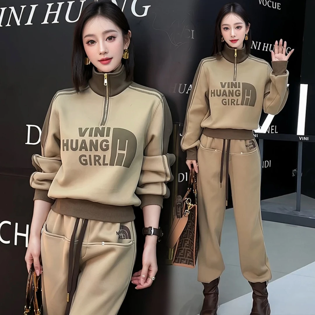 秋冬休闲运动套装女装2025新款爆款网红炸街洋气卫衣裤宽松两件套